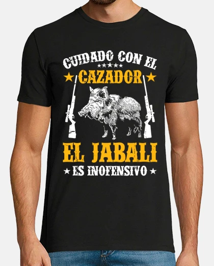T-shirt caccia al cinghiale cura con i cacciato