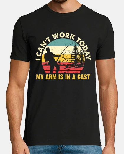 T-shirt caccia al pesce non posso lavorare oggi