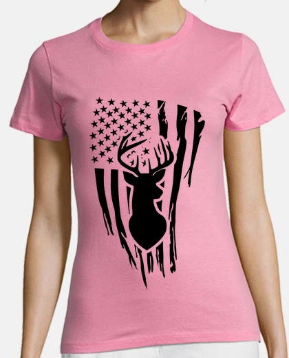 T-shirt caccia alla bandiera americana dei cerv