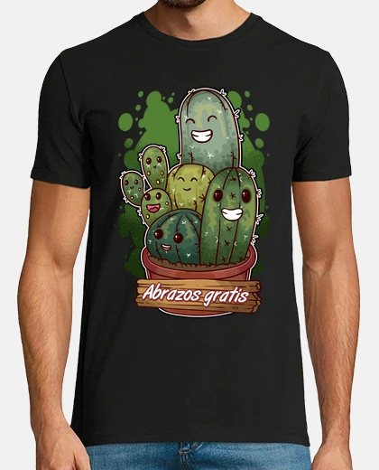 Camiseta Cactus Abrazos Gratis Humor Plantas Amor Naturaleza