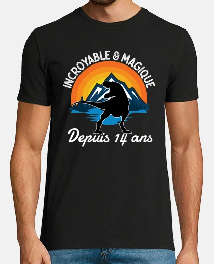 Tee-shirt Cadeau Anniversaire Garcon 14 Ans T Rex