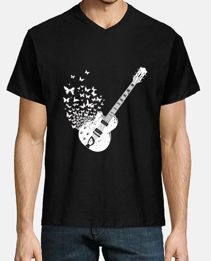 Tee-shirt cadeau de guitare sonore papillon