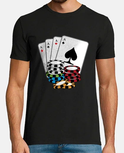 Tee-shirt cadeau de jeu drôle de poker aces quad