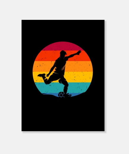Tableau cadeau de joueur de football rétro vint