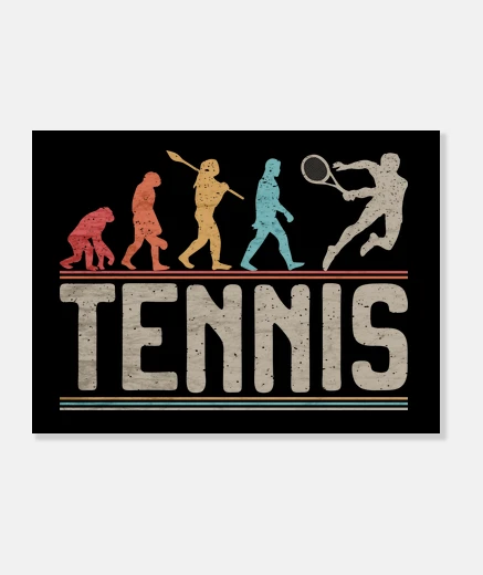 Tableau cadeau de joueur de tennis évolution te