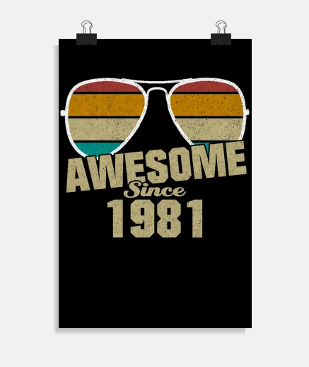 Poster cadeau de lunettes rétro anniversaire n