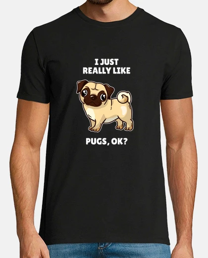 Tee-shirt cadeau drôle d&#39;amant de chien carlin j&#39;aime vraiment les carlins