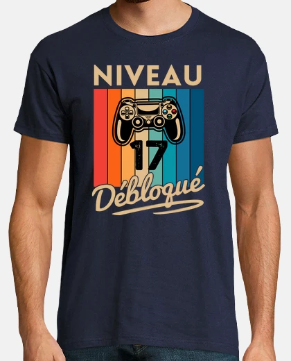 Tee-shirt Cadeau Garcon 17 ans Anniversaire Gamer