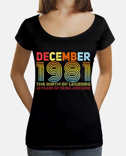 Tee-shirt cadeau millésime 1981 décembre légende