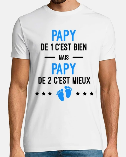 Tee-shirt cadeau naissance jumeaux Papy