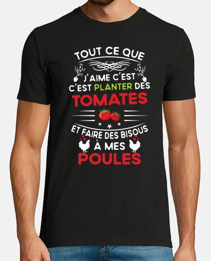 Tee-shirt Cadeau Tomate Drôle Jardin Poules