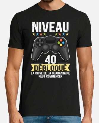 Tee-shirt cadeau anniversaire 40 ans gamer