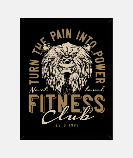 Cadre cadre 1983 gym fitness rétro gymnastique ours formation vintage gym