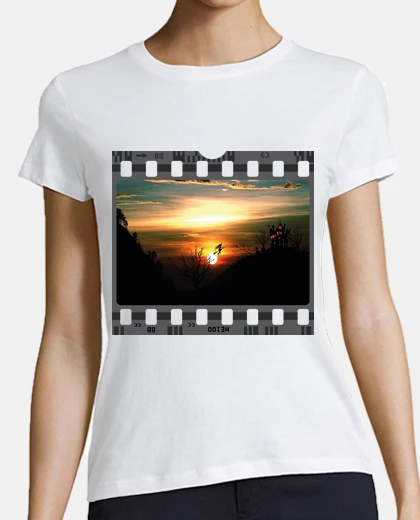 Tee-shirt cadre diapositive paysage sorcière