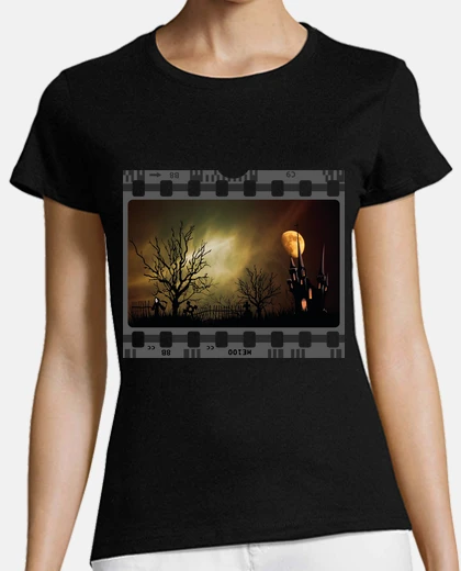 Tee-shirt cadre diapositive paysage terreur