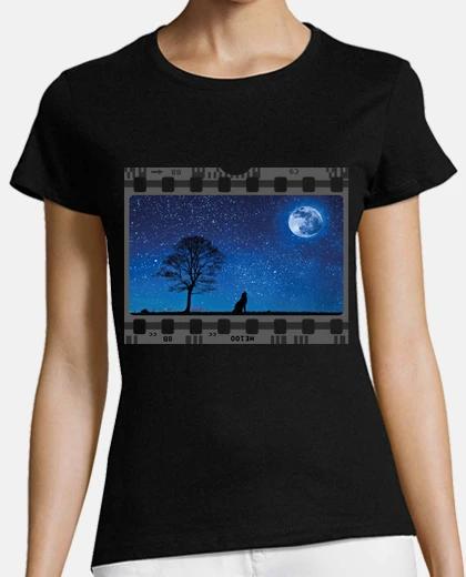Tee-shirt cadre opératif de loup et lune