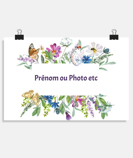cadre photo ou citation ou prenom affiche boutique magasin atelier poster 