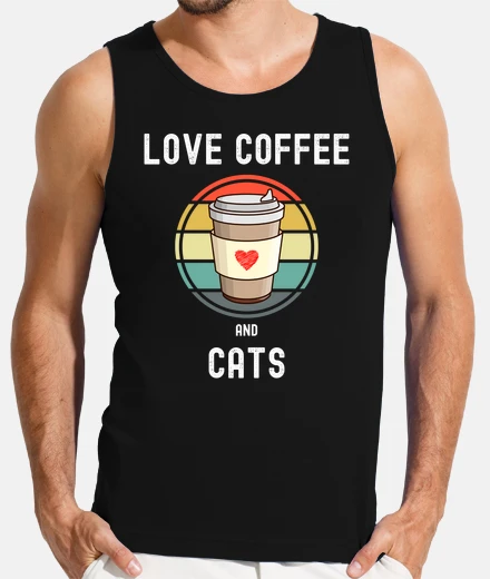 Camiseta café y gatos
