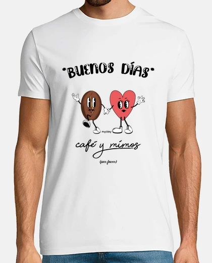 Camiseta café y mimos , fondo blanco