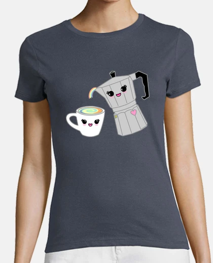 Camiseta Cafetera y taza kawaii