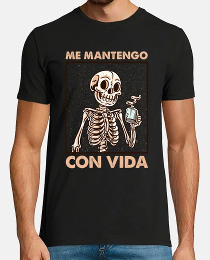 T-shirt caffè scheletro rimango vita caffeina halloween