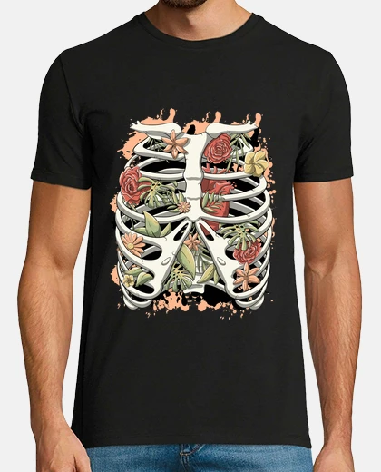 Tee-shirt cage thoracique fleurie