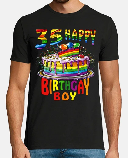 T-shirt Cake 35 Happy Birthgay Boy