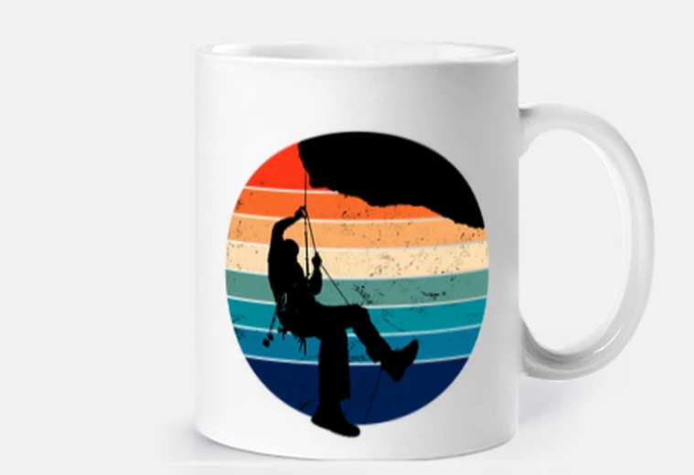 Tazza calata da arrampicata vintage in tazza vuota, personalizzabile
