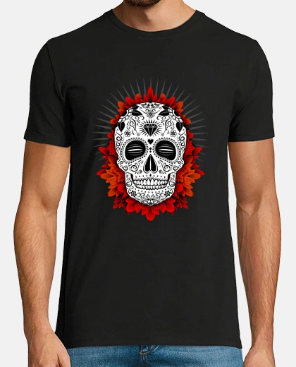 Tee-shirt Calavera flowers