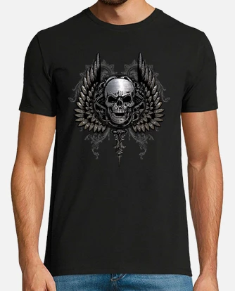 Playera calavera gotica con alas laTostadora Mexico