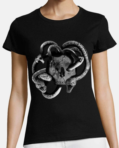 Playera Calavera Medusa serpientes craneo