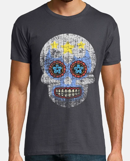 Camiseta calavera mexico envejecida