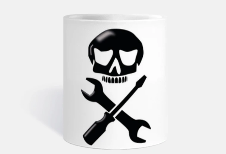 Taza Calavera y Destornillador con Llave Ing