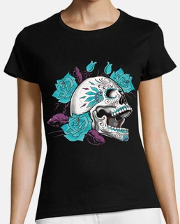 Calavera Catrina Blue Roses 1
