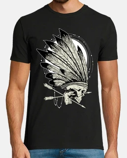 Calaveras Indios Skull Western Wild West Plumas