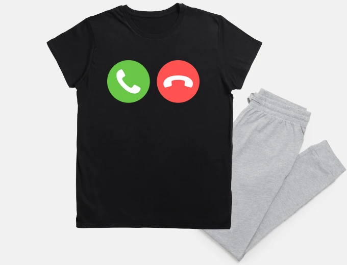 Pajama call hang up mobile phone