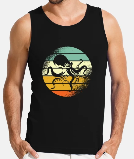 Tee-shirt calmar rétro poulpe