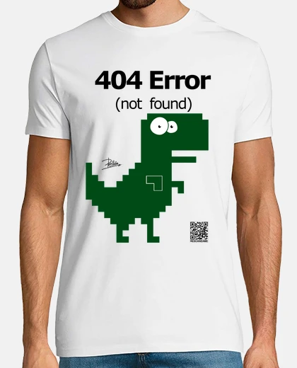 Tee-shirt cam homme blanc - tyrannosaure rex - erreur 404
