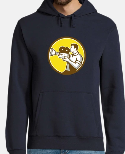 Sudadera camarógrafo acunando cámara de cine vin