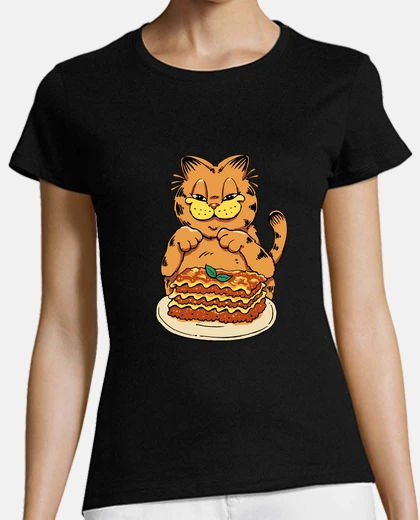 T-shirt camicia gatto lasagne donna