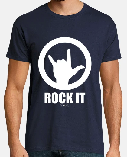 T-shirt camicia per ragazzi rock di bianco
