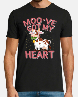 camicia di san valentino moove got my heart maglietta a campana a forma di cuore di mucca maglietta 