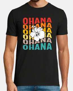 camicia hawaii ohana habiscus fiore anni &#39;70 retrò tee ohana significa famiglia hawaii viaggiato