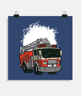 Póster camión de bomberos bombero de París