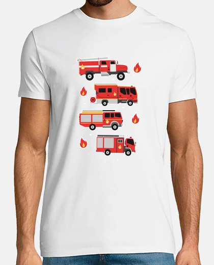 Camiseta camiones de bomberos