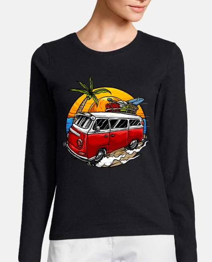 Tee-shirt camionnettes de plage vintage surf van