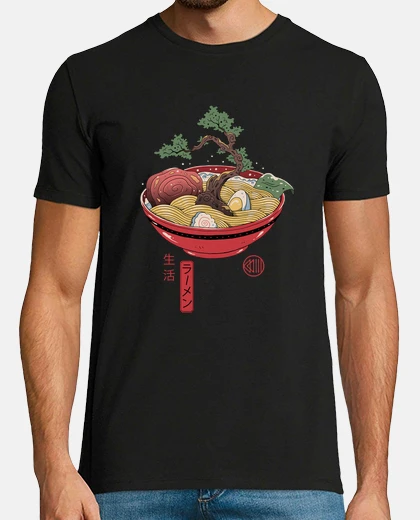 Camiseta camisa bonsai ramen para hombre