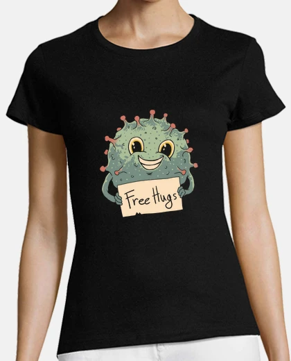 Camiseta camisa de abrazos de virus gratis para mujer