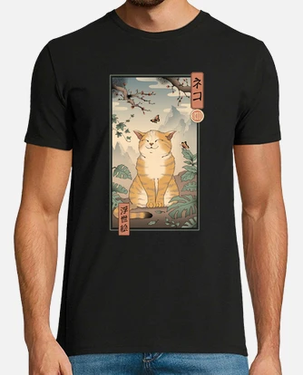Camiseta camisa de gato edo para hombre laTostadora