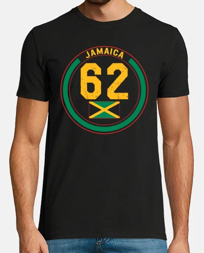 Camiseta camisa de jamaica jamaica 62 diseño de la bandera jamaicana camiseta celebración de la independencia